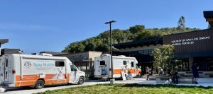 Two C.A.R.E.4Paws Mobile Clinic setting up for a low-cost spay & neuter and vaccine clinic at the San Luis Obispo County Division Animal Services